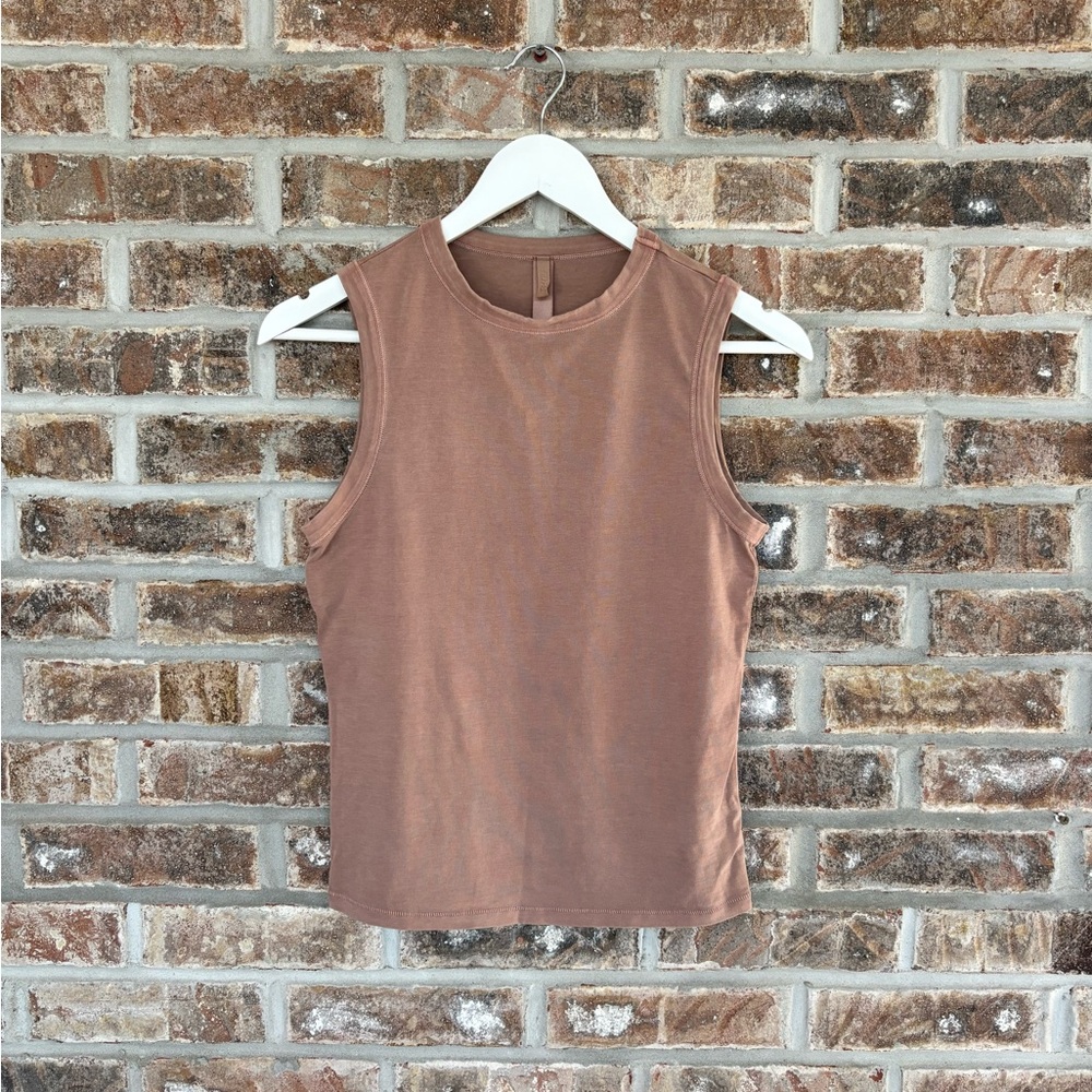 Skims Cotton Tank Top Tan Nude Color Size Medium NWOT